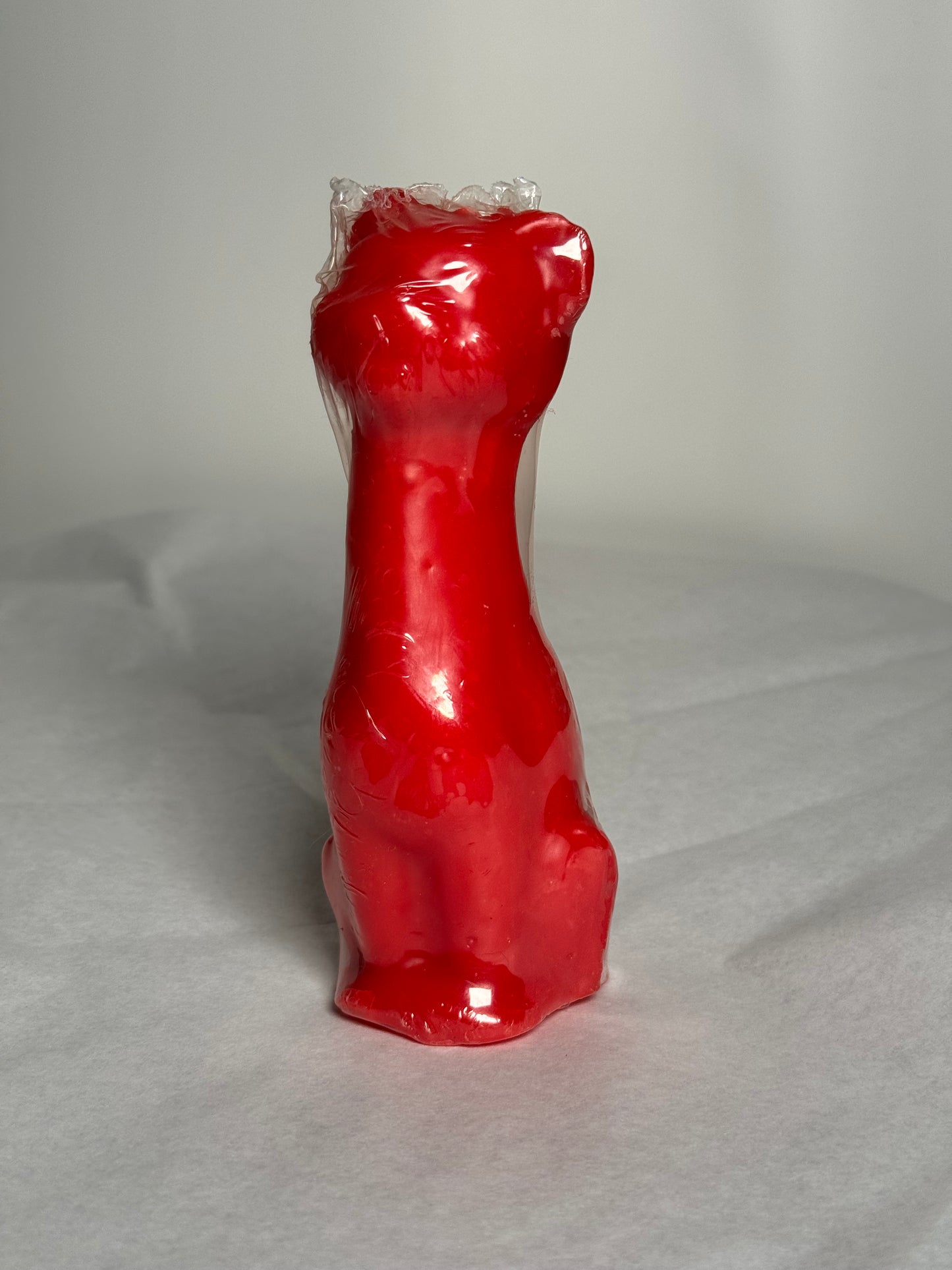 Short Red Cat Candle