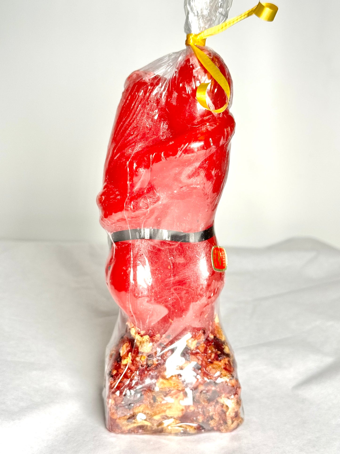 Lovers Embrace Dressed Red Candle