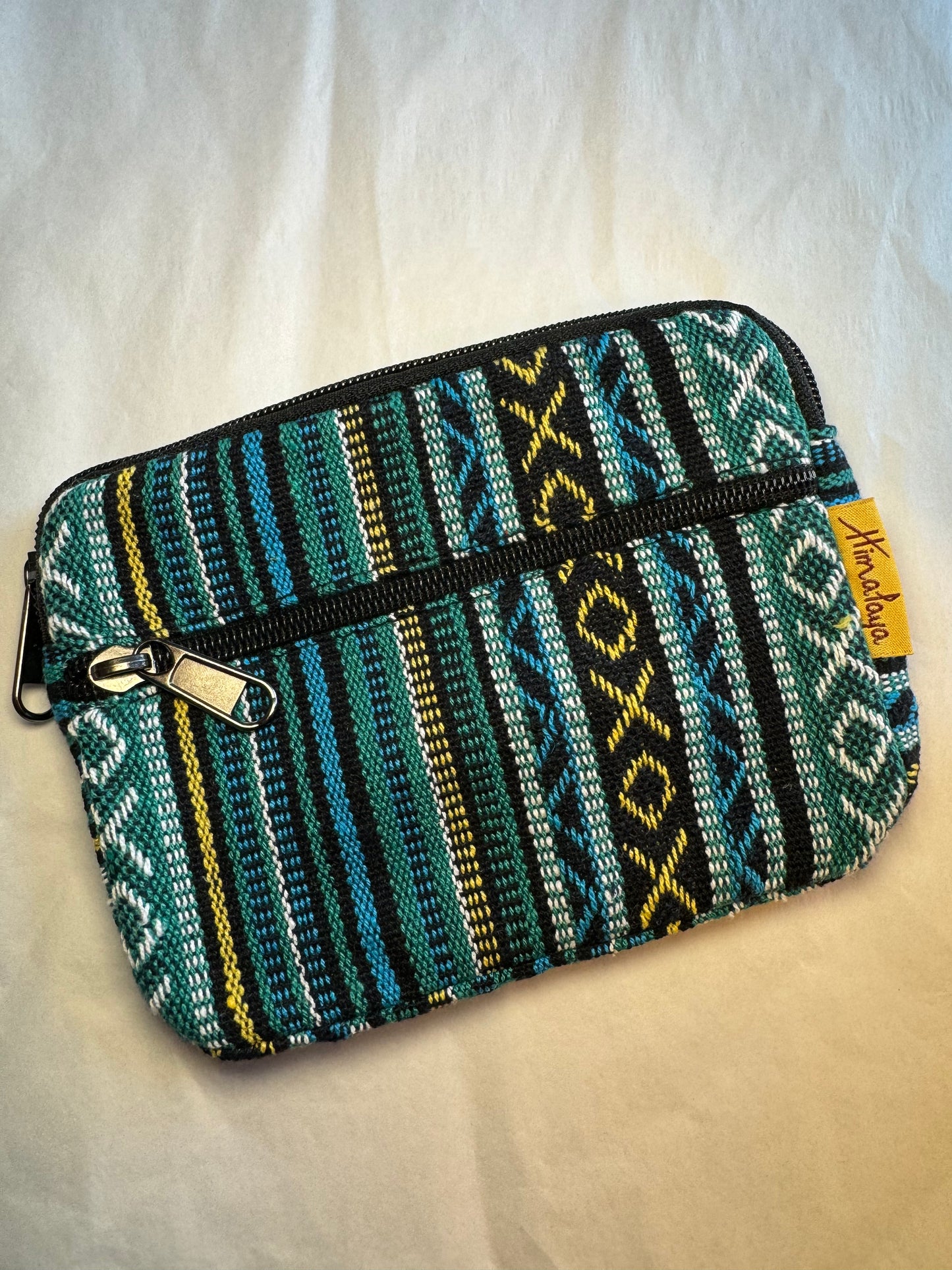 Small Blue & Green Tone Zipper Bag