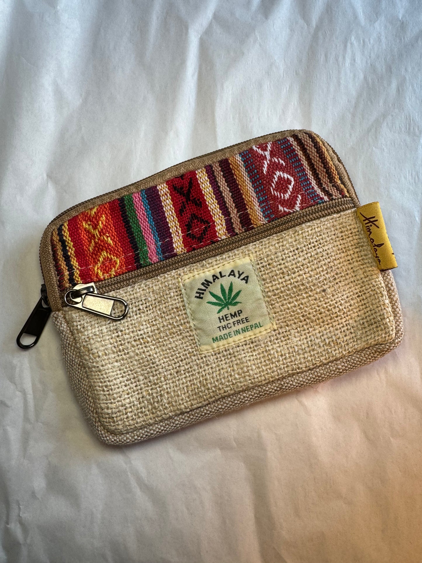 Small Hemp & Cotton Zipper Bag