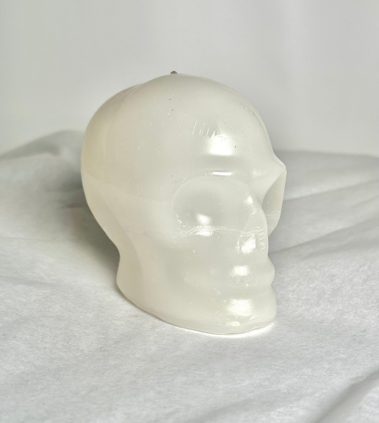 White Skull Candle