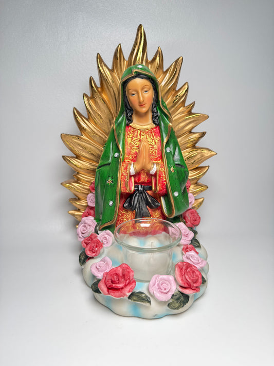 Our Lady of Guadalupe Altar Statue with Candle