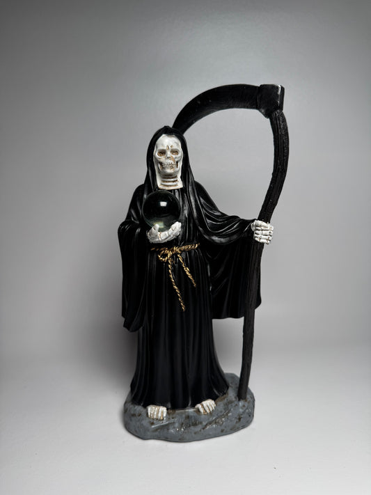 Black Santa Muerte Solid Statue