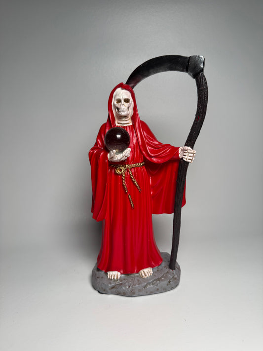 Red Santa Muerte Solid Statue